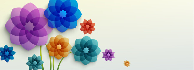 abstract floral background with colorful arabesque style flowers