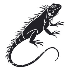Iguana silhouette icon vector