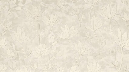 Detailed Flower Outline on Stone Tile Surface