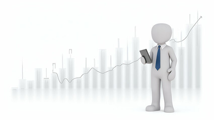 Photo Realistic Flat Double Exposure Graphic Concept: Merging Stock Market and Forex Trading Graphs in a Cute Vector Illustration for Smart Business Insights
