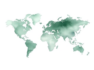 Obraz premium A Watercolor Artistic World Map Showing Continents and Oceans