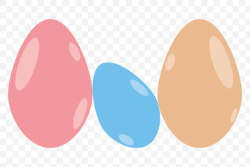 Set of Easter eggs flat design on Transparent background. EPS 10.