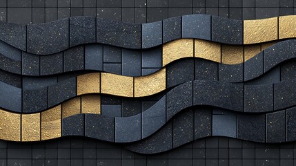Abstract Wave Tiles Design