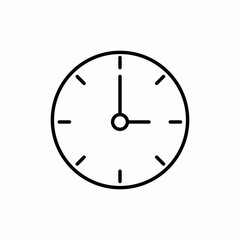 Fototapeta premium Wall clock time icon vector sign