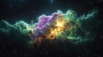 Fototapeta premium Vibrant Abstract Nebula Explosion Capturing the Splendor of a Celestial Supernova in Cosmic Space