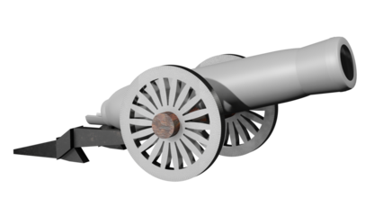 Ramadan cannon mobile Made of metal and wood isolated format png