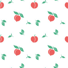 seamless floral pattern with peaches and leaves. Vintage pattern