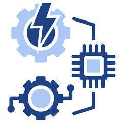 Energy System Flat Blue Icon