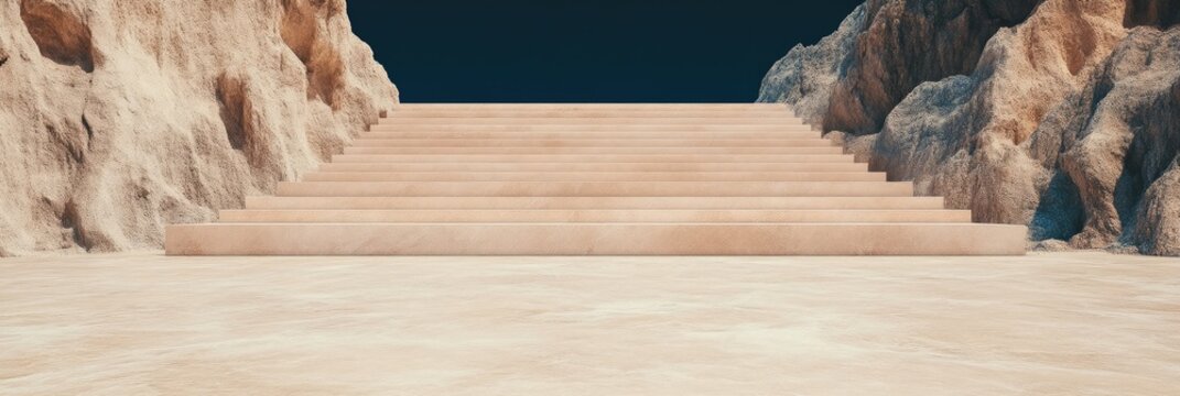 Elevated Platform Between Dramatic Rocks