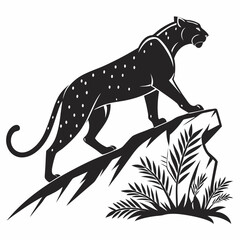 Jaguar silhouette icon vector