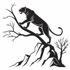 Jaguar silhouette icon vector