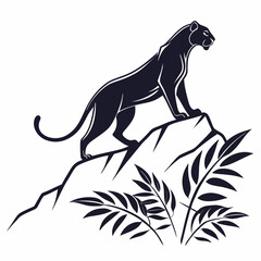 Obraz premium jaguar silhouette icon vector