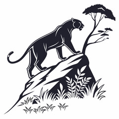 jaguar silhouette icon vector