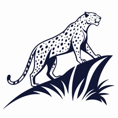 Jaguar silhouette icon vector