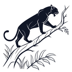 Obraz premium Jaguar silhouette icon vector