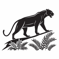 Jaguar silhouette icon vector