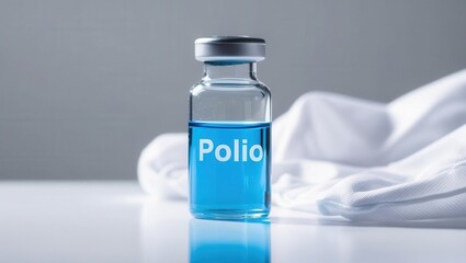 Polio vaccine administration healthcare facility medical content clean environment close-up view