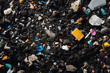Pieces of plastic scattered on the ground