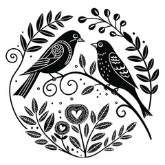 Birds silhouette vector collection white background.