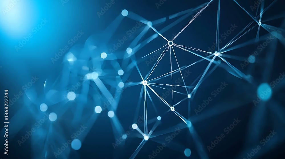 Poster abstract network of interconnected points and lines. a complex web of digital connections