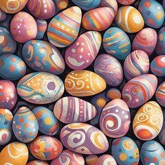 Obraz premium Colorful Easter Eggs Pattern
