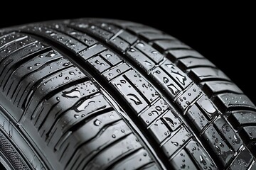 Wet Tire Close-up