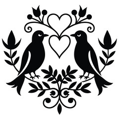 Birds silhouette vector collection white background.