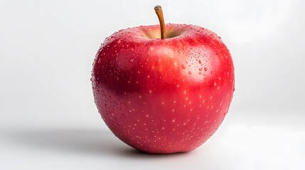 Vibrant Red Apple Isolated on White Background - Full Depth of Field