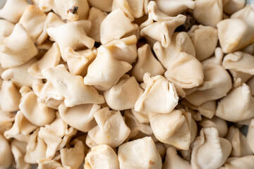 traditional home turkish manti in close-up	
