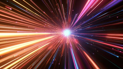 Fototapeta premium Abstract speed light lines background with futuristic energy and technology.