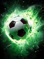 Fototapeta premium Experience the thrill of galactic soccer like never before.