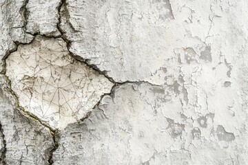 Obraz premium Close-up of a birch tree bark with peeling white layers, revealing a geometric pattern underneath.