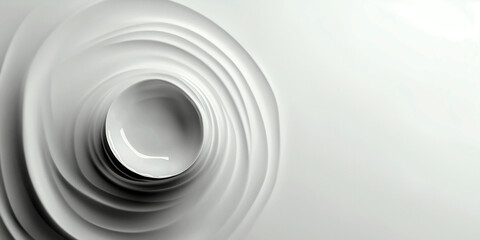 Obraz premium Abstract white spiral shape forming a tunnel or vortex with smooth gradient lighting