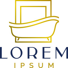 Abstract Luxury Bathtub Logo Template