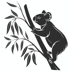 koala black silhouette vector