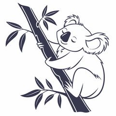 koala black silhouette vector
