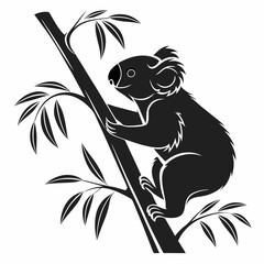 Obraz premium koala black silhouette vector