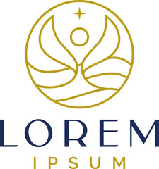 Abstract Luxury Wellness Logo Template