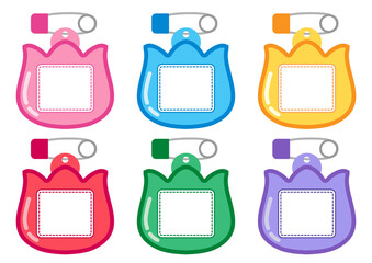 ネームプレート■チューリップ型の名札セット