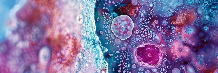 Detailed Microscopic View of Pathology Slide in Clinical Research