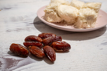 Turkish Sweet turkey Cuisine. Pismaniye White Halva Close-Up