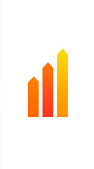 Colourful business graph isolated on white background. 