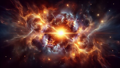 A vibrant cosmic explosion with a dazzling interplay of colors and energy, perfect for depicting celestial wonders.
