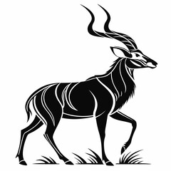 kudu black silhouette icon vector