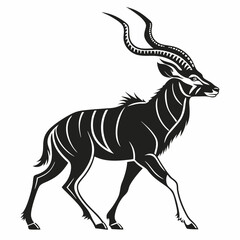 kudu black silhouette icon vector