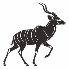 kudu black silhouette icon vector