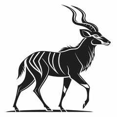 kudu black silhouette icon vector