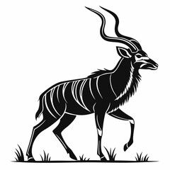 kudu black silhouette icon vector
