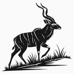 kudu black silhouette icon vector