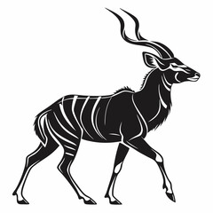 kudu black silhouette icon vector